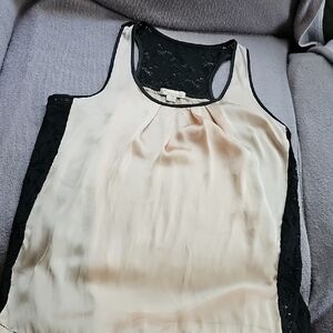 Forever 21 Black and Cream Sleeveless Tank Top